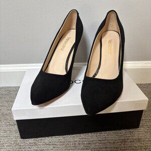 Verocara Black Suede Pumps, Size 9.5
